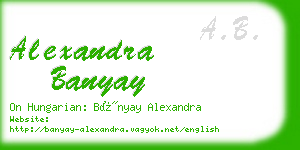 alexandra banyay business card